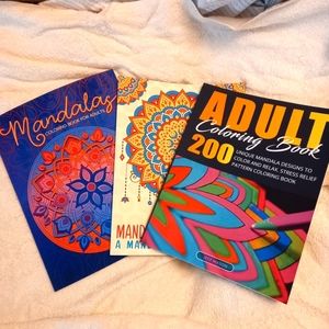 Vintage Mandala Adult Coloring Book 3-pack